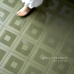 Foshan All-Ceramic Green Checkered Fresh Retro Tiles for Balcony, Kitchen, Bathroom, Shop, Restroom, and Guesthouse Floor Tiles