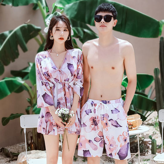 
Couple swimsuit 2026 new summer men and women seaside beach water park bikini hot spring swimsuit set