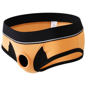 
Separable sexy underwear for trendy men with adult erotic briefs anti-friction silicone locking ring JJ cover upwards
