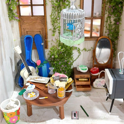 Rement Miniature Showa-Era Retro Four-And-A-Half Room Japanese-Style Tatami Room Scene Decoration