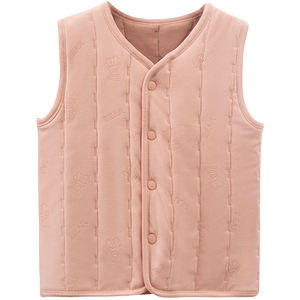 Children's warm vests wearing male and girls in autumn and winter, padded vests in the vest, big child, shoulder thickened and velvet baby horses
