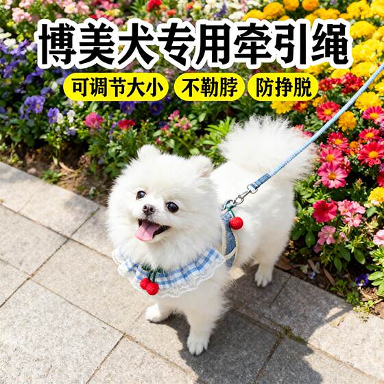 
Pomeranian special traction rope small dog walking rope anti-bite harness type puppy rope small pet supplies