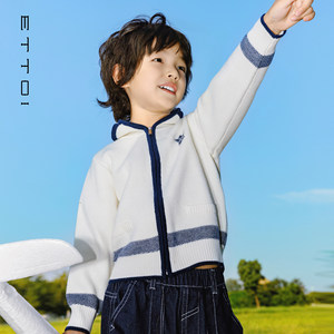
[Sheep Wool] ETTOI Edova Children's Sweater Boys and Girls Knitted Cardigan Jacket 2025 Winter New Style