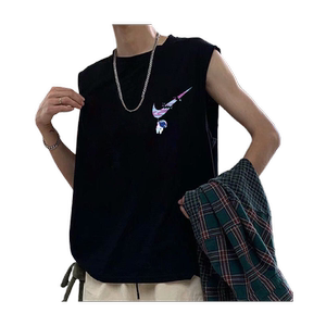 Summer -column vest men's tide brand pure cotton -shoulder shoulders wear vest fitness loose basketball sleeveless T -shirt men
