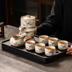 Ruyao New Model Lazy Tea Brewing Device Automatic Tea Set for Home Use High-End Ceramic Kung Fu Teapot and Teacups for Gift Giving