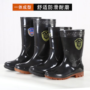 
Beef tendon anti-slip rain boots wear-resistant acid and alkali resistance medium and high-tube water shoes construction site rubber shoes rain boots water boots kitchen oil resistance black