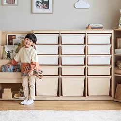 Hanssem Hansen Children's Storage Cabinet Montessori Baby Solid Wood Toy Cabinet Bookshelf Storage Cabinet Floor-Standing Shelf