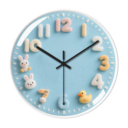 Tianjixing Silent Wall Clock Creative Cartoon Animal Bedroom Living Room Home Simple Clock Fashionable Quartz Clock