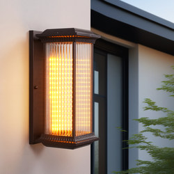 Solar Outdoor Wall Lamp Waterproof Villa Gate Pillar New Chinese Style Electric Wall-Mounted Lamp Courtyard Outdoor Wall Lamp