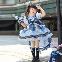 Girls' Dress Summer Wear 2026 New Children's Clothing Lolita Princess Dress Little Girl Bunny Police Officer Dress