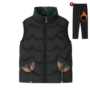 Winter dress grandma thickened warm vest elderly mother cotton vest wearing elderly woman horse clip jacket waistcoat

