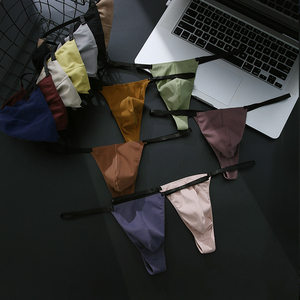 Low waist sexy men's thongs comfortable breathable super spicy high-end stretch T-trousers pure and sexy underwear men
