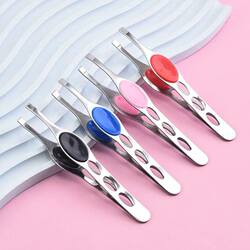 Eyebrow clip thickened eyebrow clip nose hair clip hair plucking pliers beard clip beard tweezers hair plucking men and women flat mouth oblique mouth