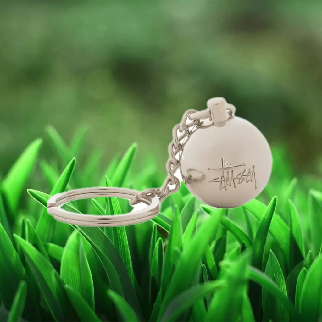 1円 STUSSY XXX 001Silver10SS115 BKD KEYCHAIN ステューシー スカル 