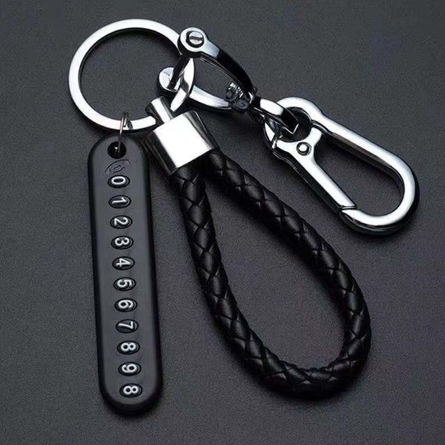 Mobile phone number plate braided rope car key anti-lost phone DIY pendant for men and women 8-character key chain key chain
