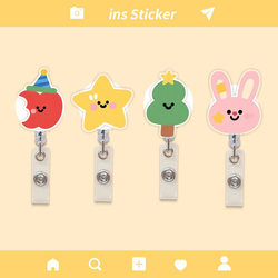 Creative Cartoon Retractable Badge Holder for Doctors and Nurses, Badge Clip, Lanyard, Work Id Badge Holder