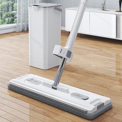 Mop Bucket Set with Single Bucket for Easy Cleaning, Hands-Free Lazy Mop Bucket, Upright Water Bucket for Home Use, Rectangular Mop Bucket