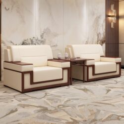 New Chinese-Style Office Reception Sofa, Vip Reception Room, Business Negotiation Meeting Area, Single-Seat Sofa and Coffee Table Set