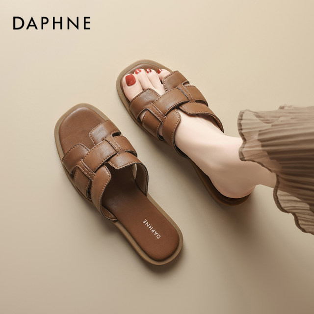 Daphne slippers for women in summer wear 2025 new non-slip soft flat home interior travel flip flops sandals
