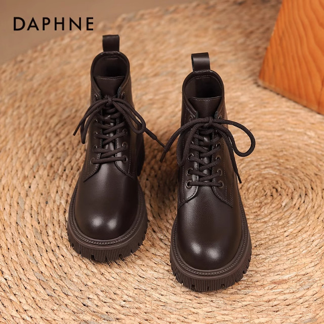 Daphne brown Martin boots for women 2025 new autumn and winter thick-soled short boots for women British style Maillard boots for women