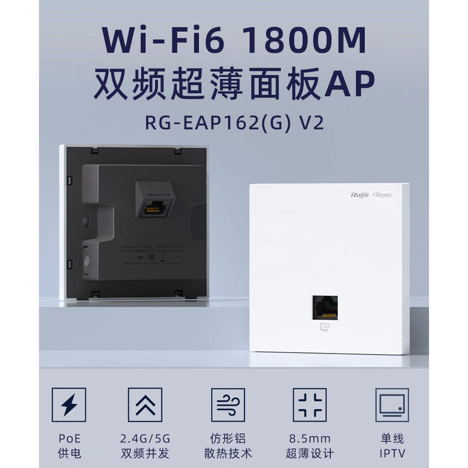 Ruijie RG-EAP162G V2 WiFi 6 Wireless AP Panel Set - Cakupan Seluruh Rumah