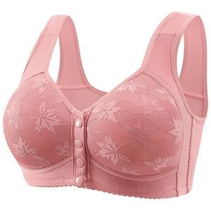 Middle -aged and elderly mothers Deducting bras before the thick model, thick cotton, no steel ring, large size gathered anti -drooping ladies underwear
