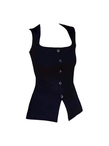 Черный шелковый топ с чашечками, короткая майка топ без рукавов, квадратный вырез, облегающий крой