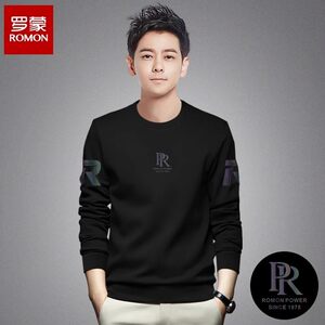 
Romon/Romon XSX9092 men's round neck sweatshirt 2025 autumn and winter new fashion loose and versatile long-sleeved T-shirt
