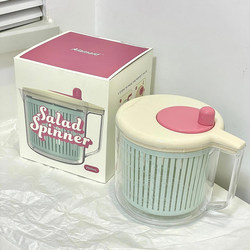 Vegetable Dehydration Basket with Handle, Manual Kitchen Salad Vegetable Spinner, Vegetable Washing and Drying Machine, Fruit and Vegetable Washing Tool