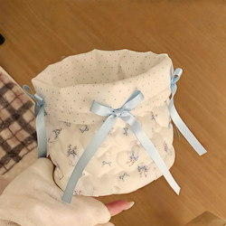 Dopamine Dormitory Bedside Fabric Storage Basket Rectangular High-Value Cute Storage Bin Miscellaneous Organizing Basket