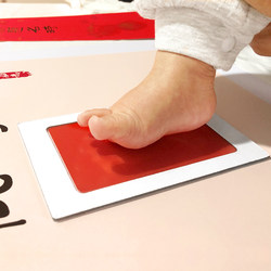 Newborn Baby Full Month, Hundred Days, One Year Old Baby No-Clean Ink Pad Handprint and Footprint Hand and Foot Print Mud Photo Frame Souvenir