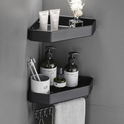 German Thickened Bathroom Shelf, Toilet Shower Room Space Aluminum Wall-Mounted Triangular Basket, No Drilling Required