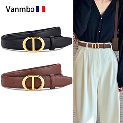 French [Top Luxury] Vanmbo Fashion Genuine Leather Belt for Women, Versatile Belt for Decorating Jeans, New Style