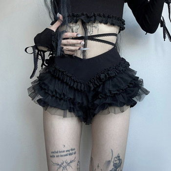 Gothic Dark Style Lace Spliced Skirt Pants