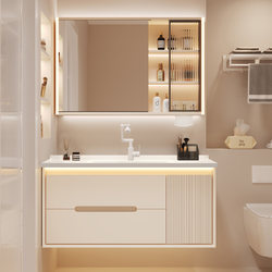 Bathroom Cabinet with Integrated Ceramic Basin, Household Washbasin, Washstand Basin, Washbasin Cabinet Set, 2025 New Model