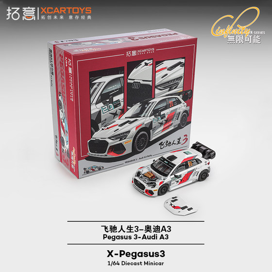 Tuoyi new product Flying Life 3 Audi A3 alloy rally car model 1/64 collection ornaments toy car model