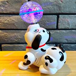 Infant Toys 0-1 Years Old Electric Ball-Pushing Puppy 360-Degree Baby Music 2 Baby Head-Up Practice Toys