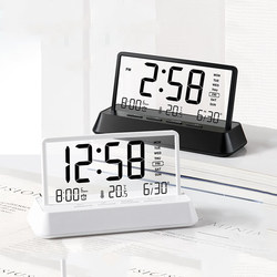 Electronic Clock Thermometer Alarm Clock Student-Specific Wake-Up Alarm Transparent Display Desktop Digital Display Time and Date