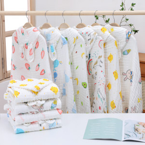 
Baby pure cotton gauze bath towel children's cloak bathrobe six-layer cartoon bubble gauze soft water-absorbing skin-friendly towel