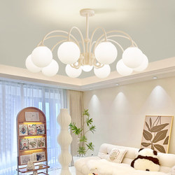 Cream-Style Eye-Protecting Magic Bean Living Room Chandelier, Modern Minimalist French Dining Room Bedroom Lamp, 2025 New Zhongshan Lighting Fixtures