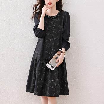 
MONLOUVE plus size women's clothing 2025 autumn new fat mm fashion light luxury retro age-reducing mid-length loose style leisure