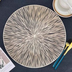 High-end European-style hollow insulated placemat, dining table decoration mat, Western food mat, ins home dining mat, round fireworks meal
