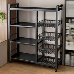 New German Imported Kitchen Storage Rack, Floor-Standing Multi-Layer Vegetable Storage Rack, Household Multi-Functional Sundries Rack Against the Wall