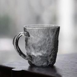 Mug with Japanese Glacier Pattern Glass, Handle, High Aesthetic Value, Tea Cup, Drinking Cup, ins Style Coffee Cup