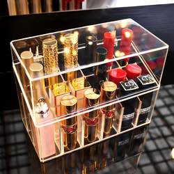 Lipstick at a Glance! Multi-Compartment Large-Capacity Lipstick and Lip Glaze Box, Desktop Transparent Dust-Proof Cosmetic Storage Box