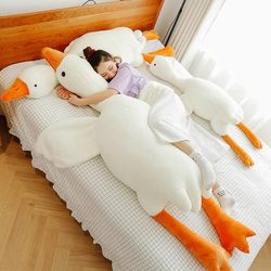 Cute Big White Goose Plush Pillow Toy, Big Goose Doll, Stuffed Animal for Sleeping, Gift for Girls