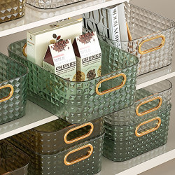 Desktop Storage Basket, Living Room Coffee Table, High-End Dressing Table Storage Rack, Transparent Storage Box for Facial Masks, Skin Care Products, and Cosmetics