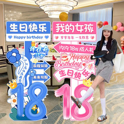 Happy Birthday Scene Setup Welcome Sign Goddess Boy Decoration Coming-Of-Age Ceremony Atmosphere Surprise Birthday Party Kt Board