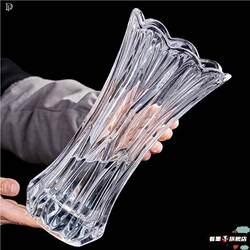 Simple and Modern Extra-Large Glass Vase, Transparent Water-Cultured Lucky Bamboo and Lily, Living Room Home Flower Arrangement Decoration