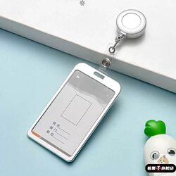 Metal Work Id Card Holder Aluminum Alloy Access Control Meal Card Hospital Doctor Nurse Badge Double-Sided Retractable Clip for Employee Id Campus Employee Bus Pass Company Id Keychain Custom-